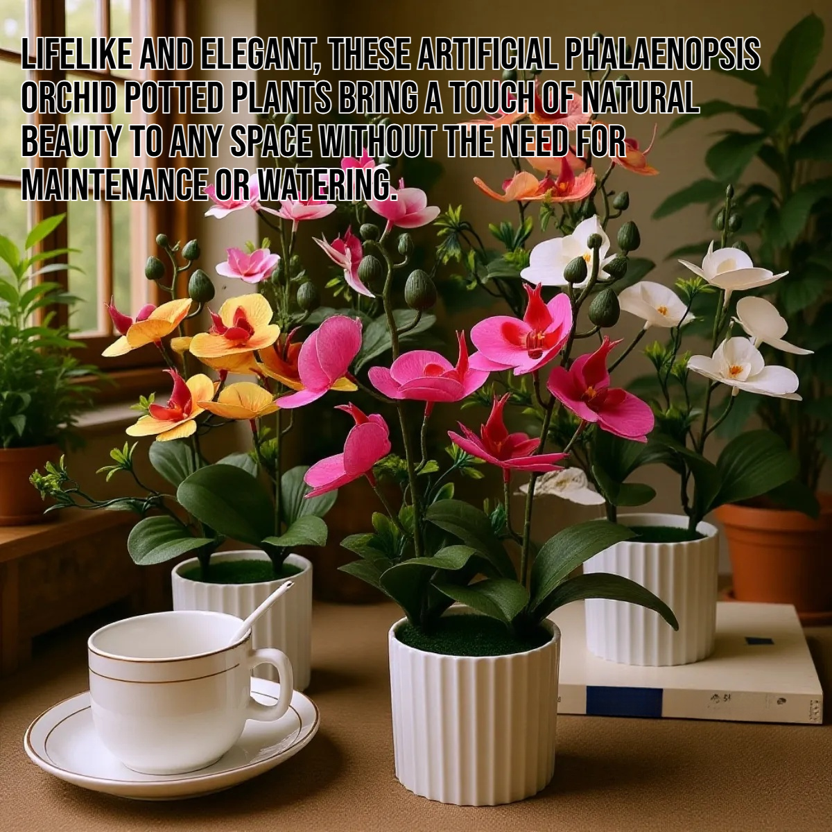 Artificial Phalaenopsis orchid potted plants