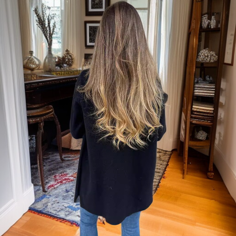 가을겨울 여성 캐주얼 루즈핏 노카라 울 코트 가짜 포켓 오픈 가디건