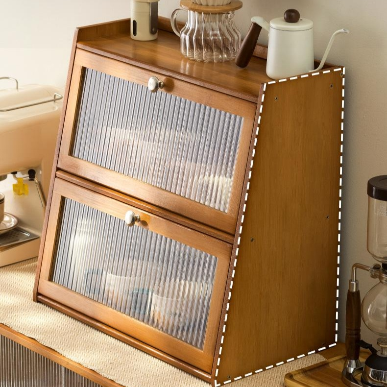 책상용 커피컵 수납함, 머그잔, 다기 정리대, 물컵, 화장품 선반, 원목/대나무 뚜껑 포함