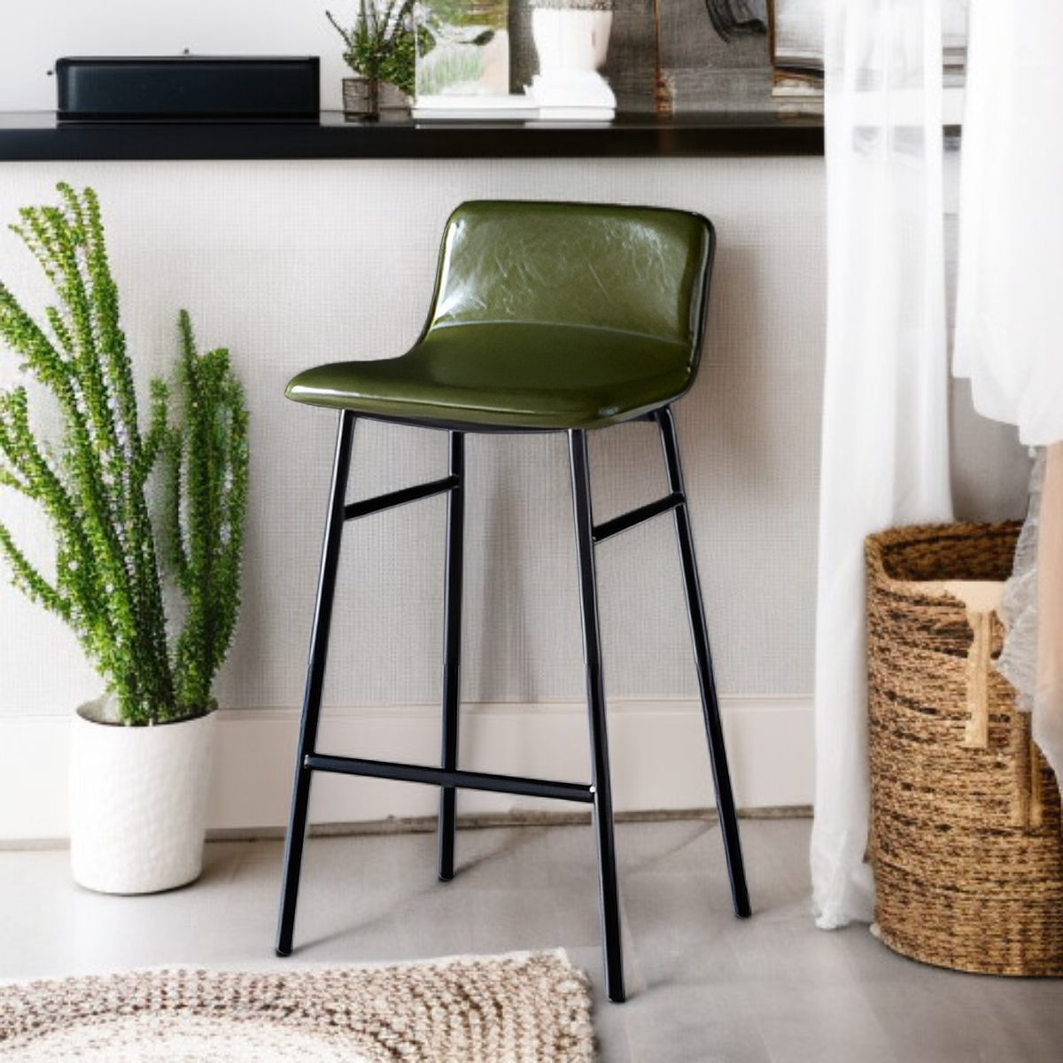 편안한 등받이가 있는 가정용 바 스툴