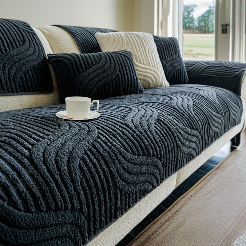 Haushalt Anti-Rutsch Baumwoll-Samt Sofa Kissen Atmungsaktive Rückenlehne mit Anti-Rutsch Partikeln