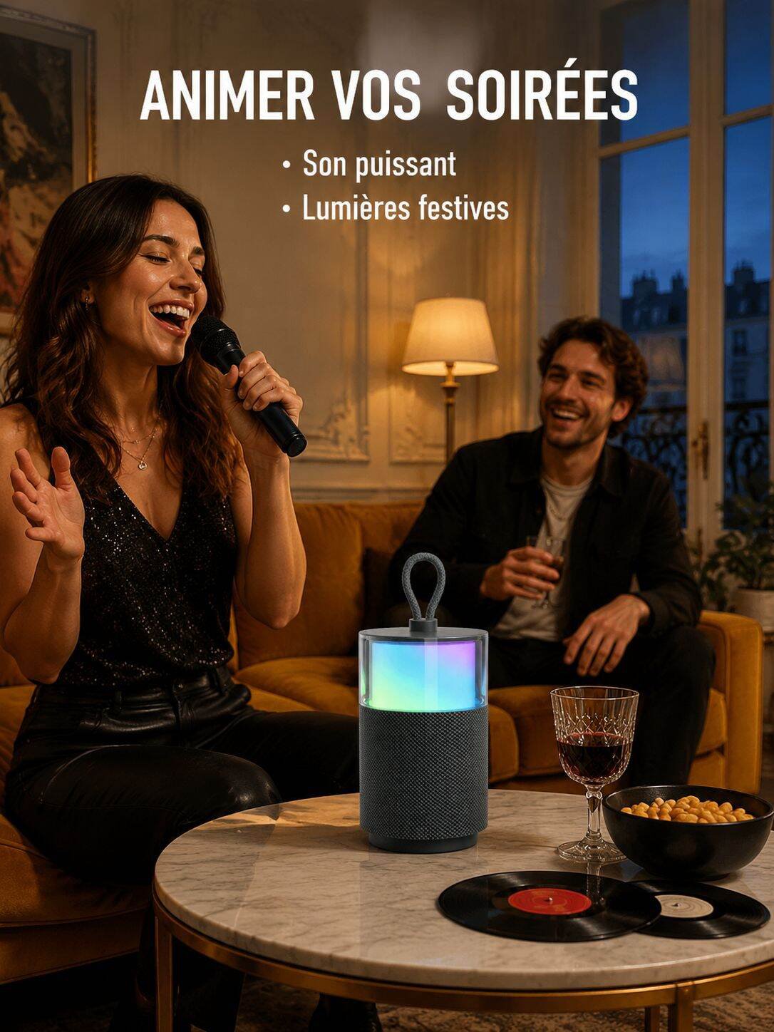 Enceinte Bluetooth Karaoké Aurore