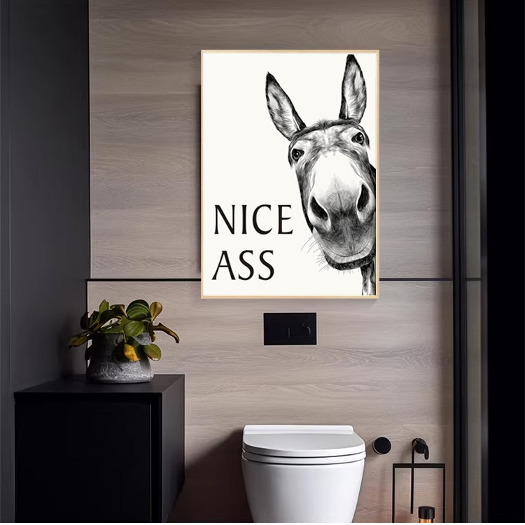  幽默黑白驢動藝術畫新品