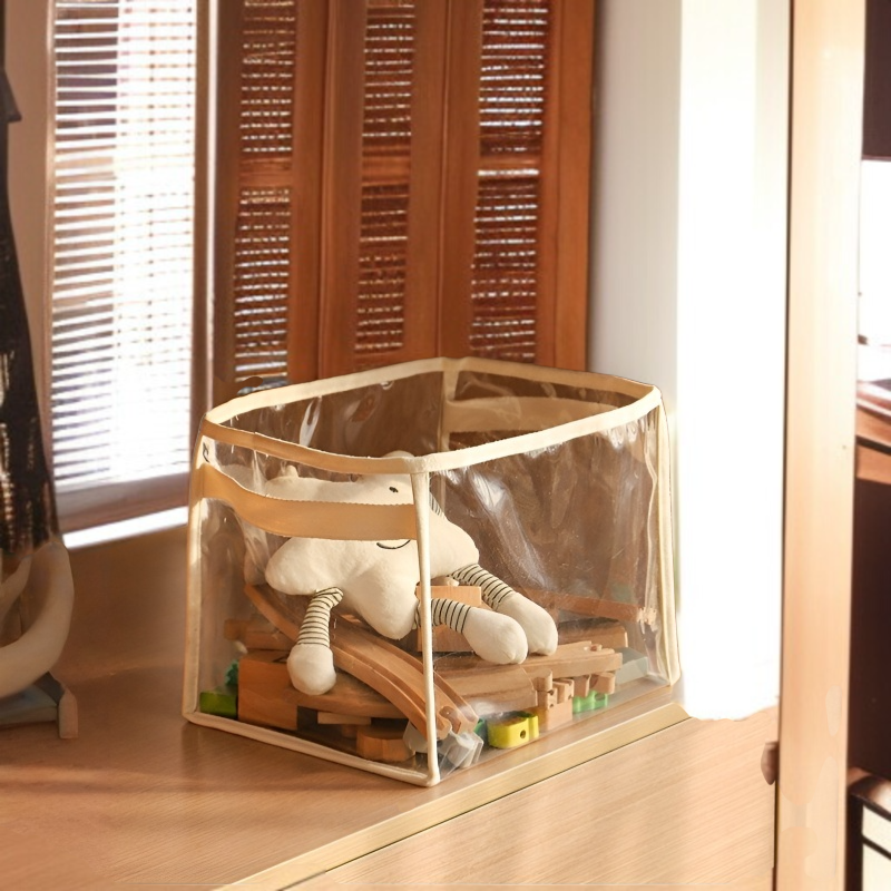 대용량 투명 수납 바구니 장난감 간식 잡동사니 수납 바구니 휴대용 대용량 수납 바구니