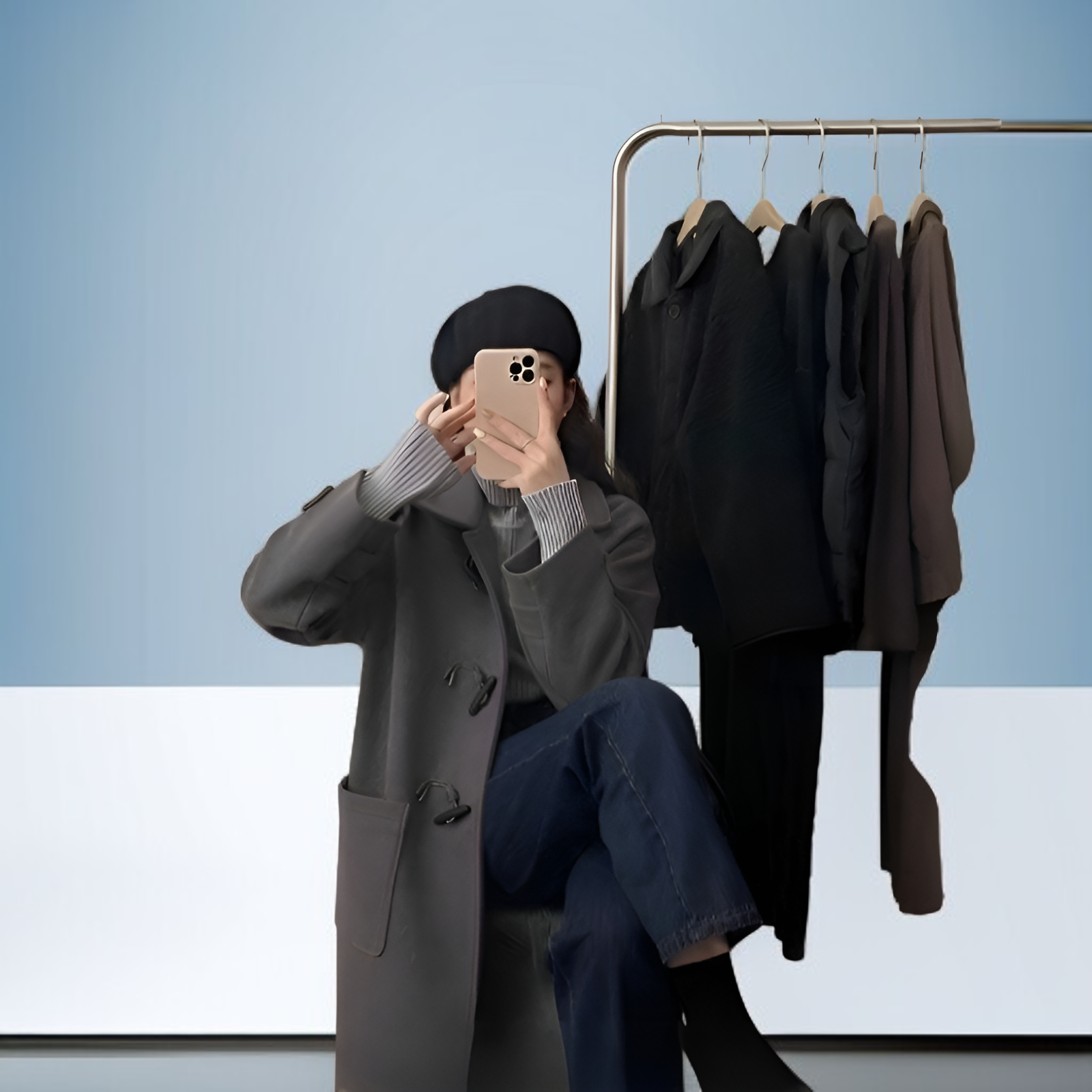 和風ウールコート着用イメージ