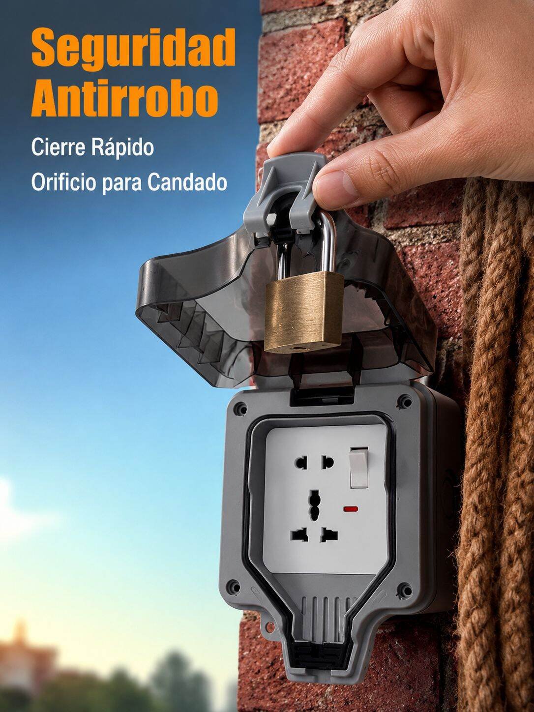 Enchufe exterior impermeable y a prueba de polvo