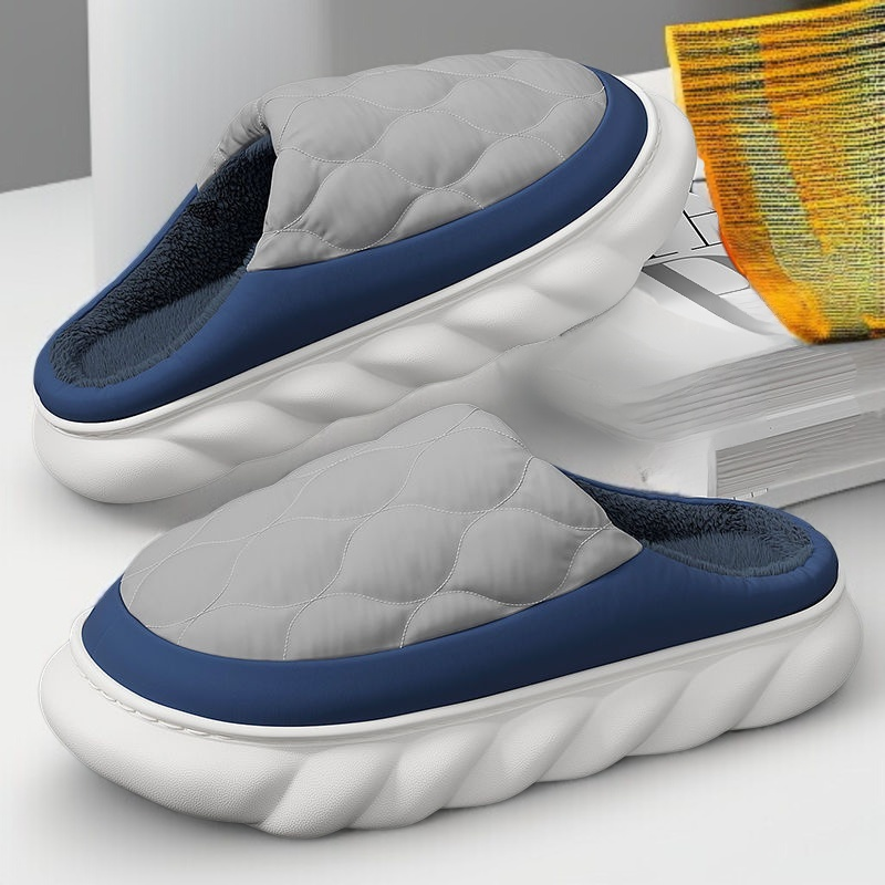 男士室內防滑厚底羽絨拖鞋