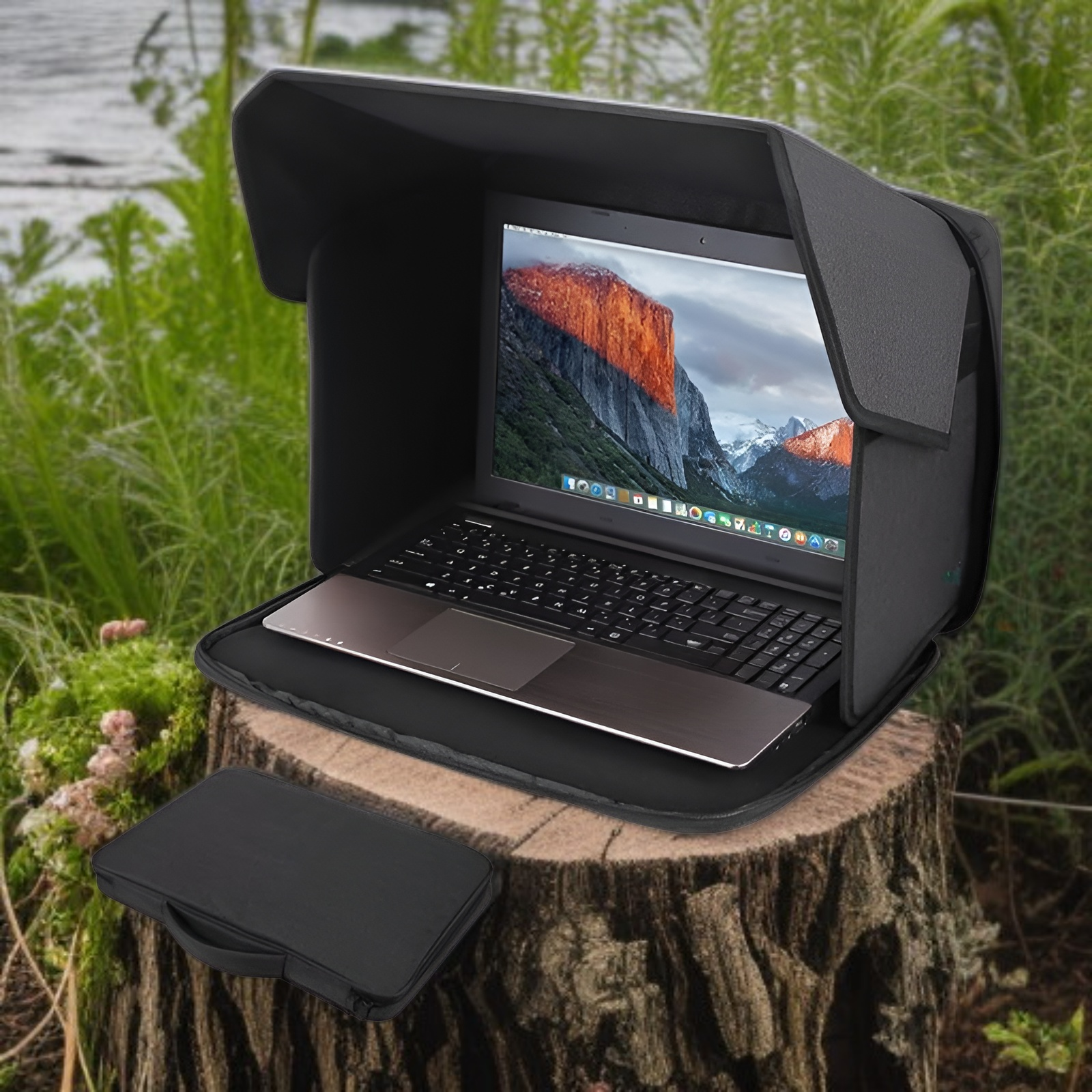Funda de privacidad y sombra para laptop, portátil y plegable, ideal para exteriores