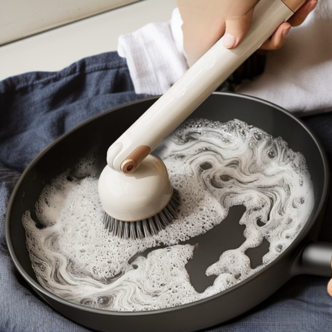 Haushalts-Küchen-Topf-Bürste Reinigungsbürste Ölentfernungsbürste Bürste mit langem Griff