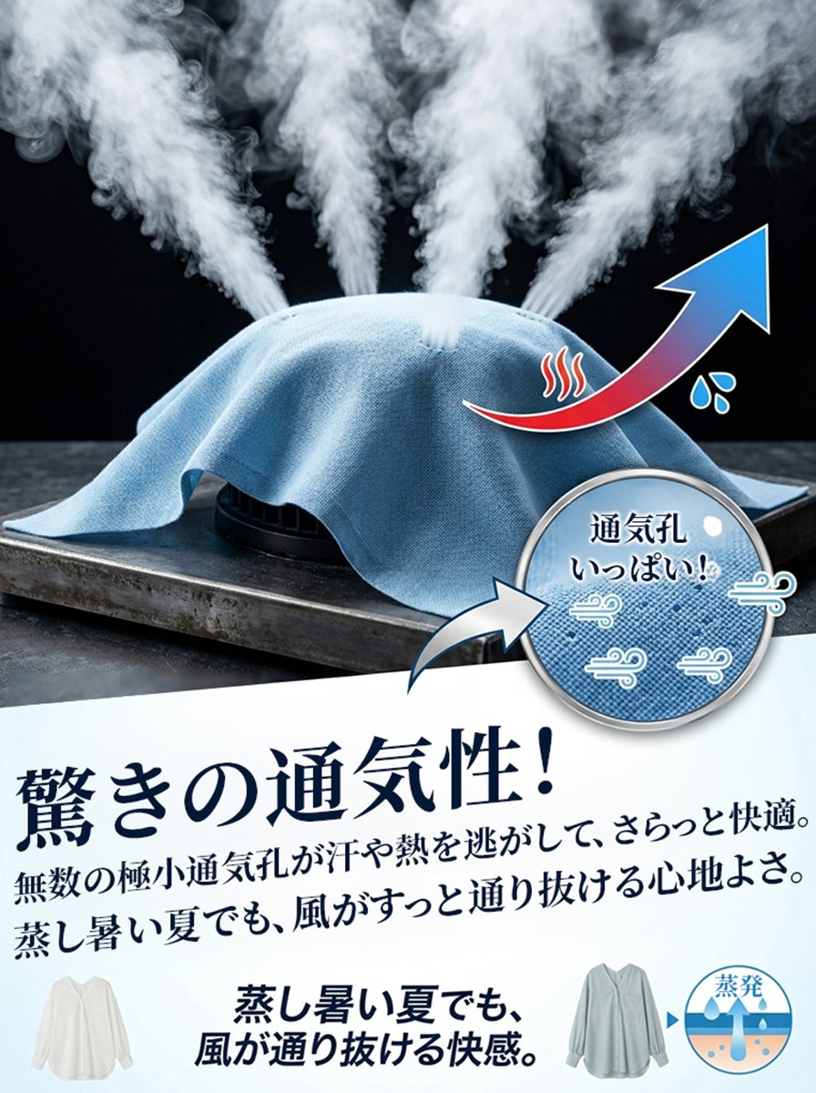 レディース接触冷感Vネックゆっとりシャツ