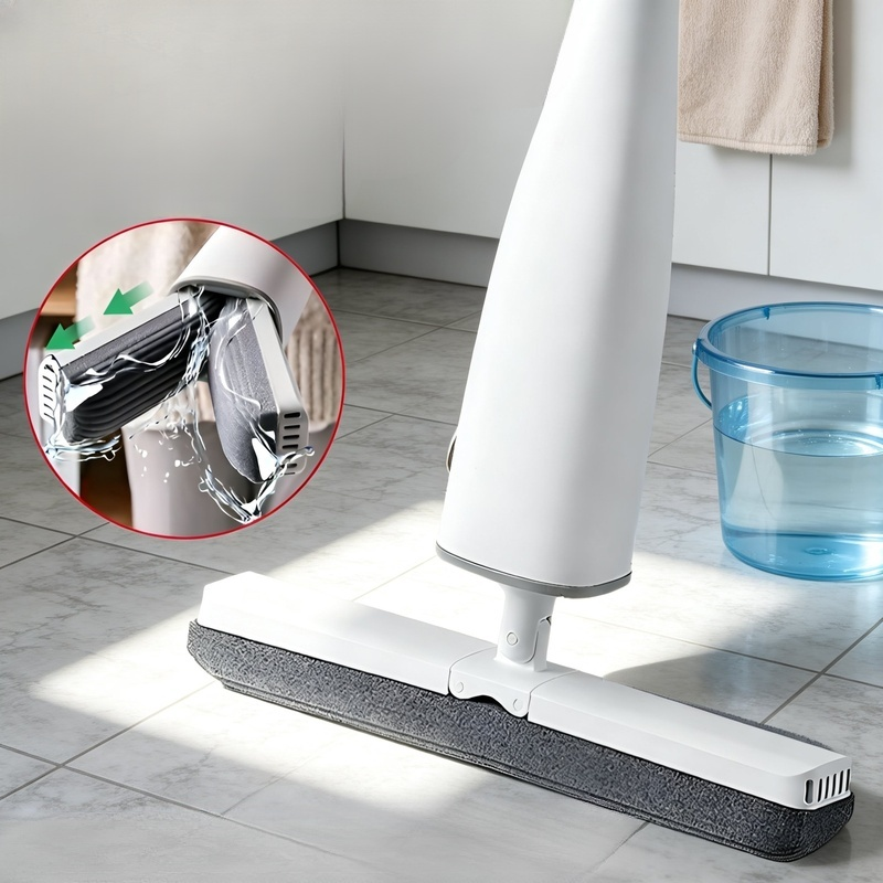 Mopa de esponja para uso doméstico con cabezal de algodón absorbente, no requiere lavado