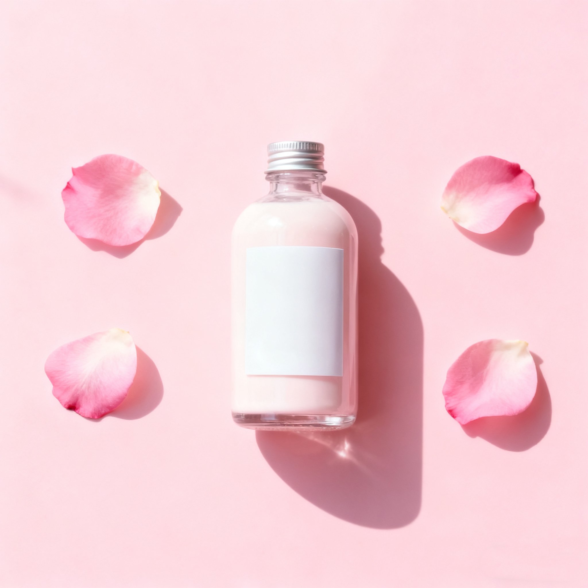 ขวดโลชั่นกลิ่นกุหลาบสำหรับผิวเนียนนุ่ม