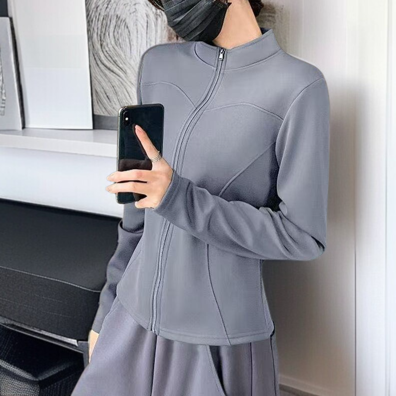 고탄력 스키니 요가 코트 여 추동 트레이닝 캐주얼