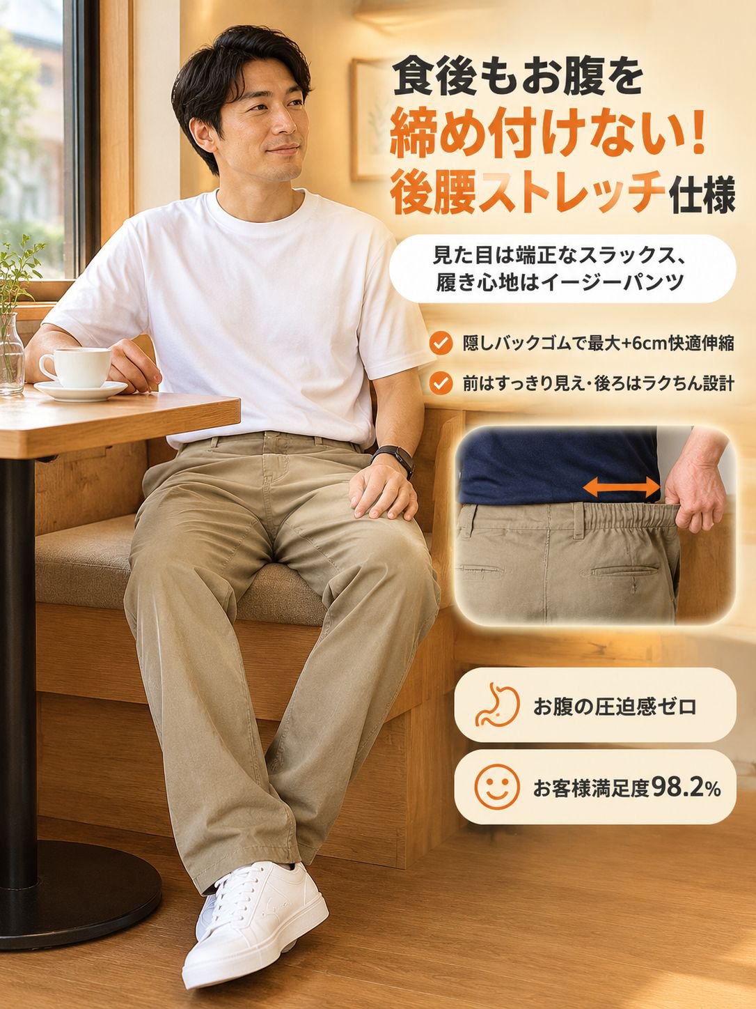 メンズワイドレッグサマーパンツ