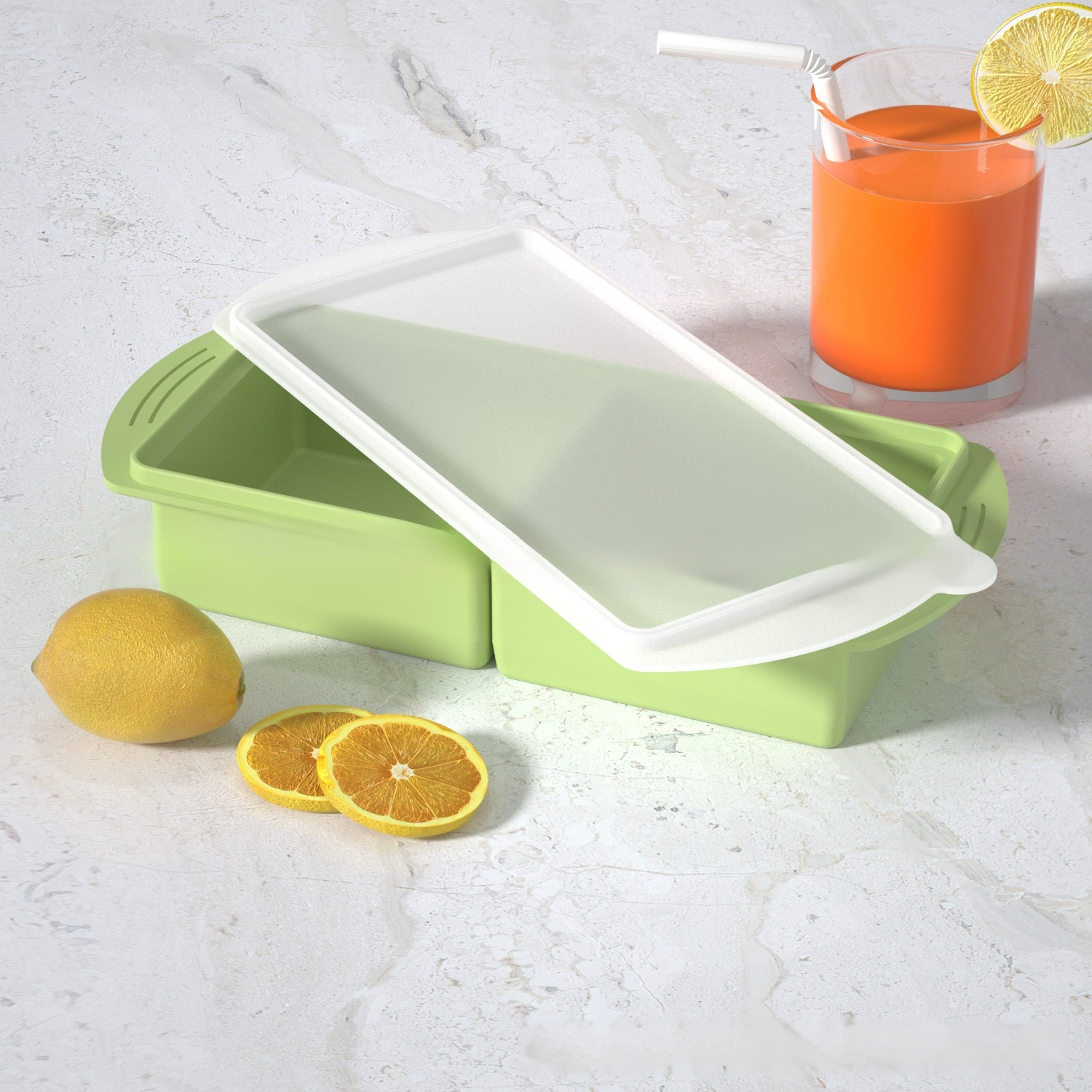 Household 4-Grid Ice Cube Tray with Lid