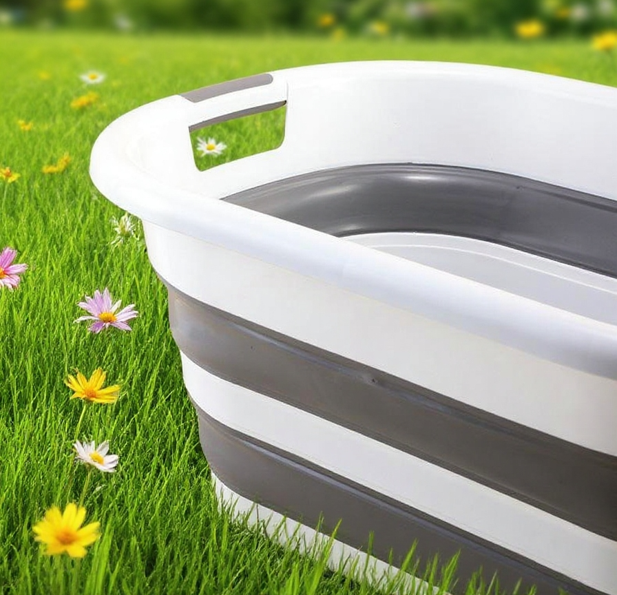 세탁물 담는 접이식 플라스틱 대야