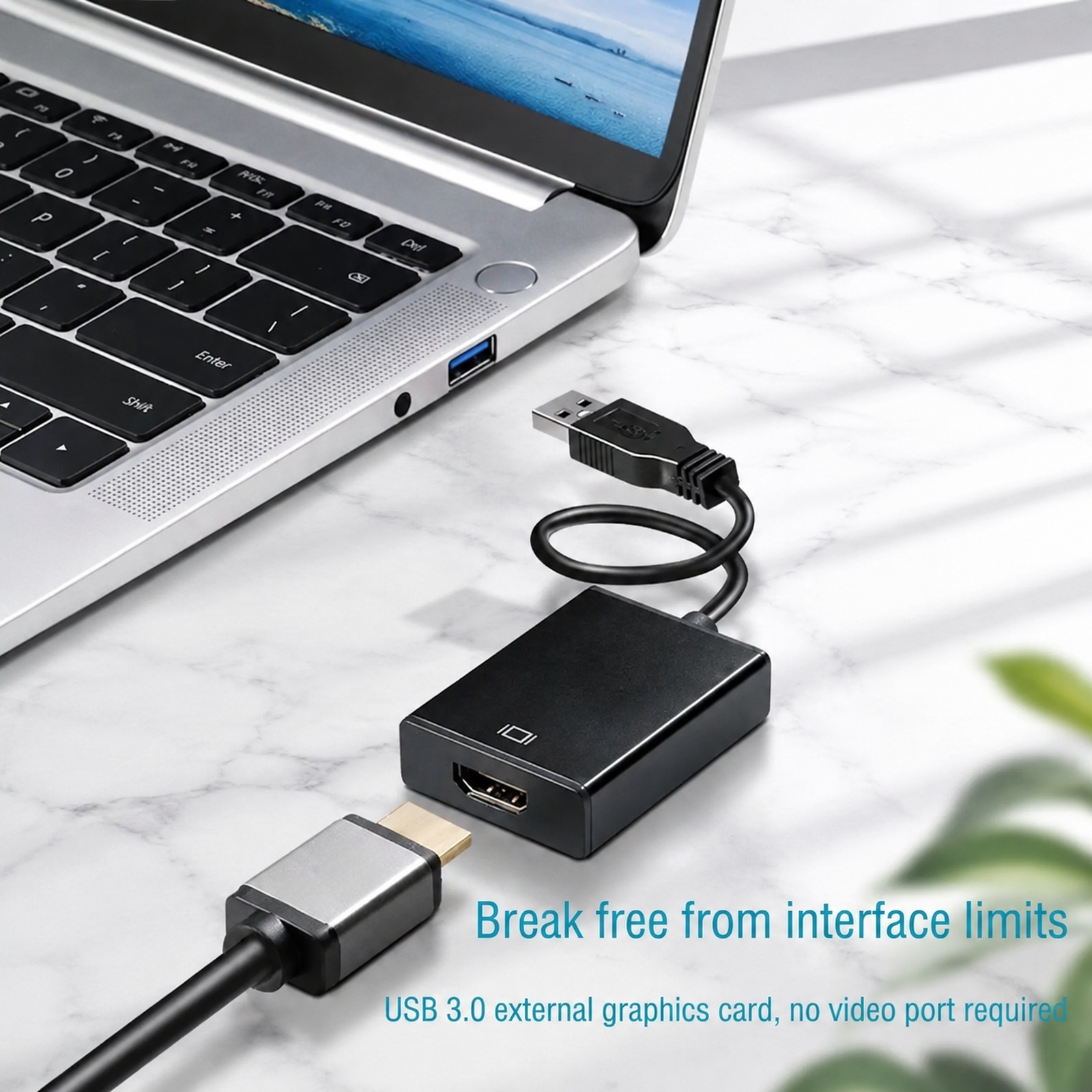 HD USB to HDMI Display Adapter front view