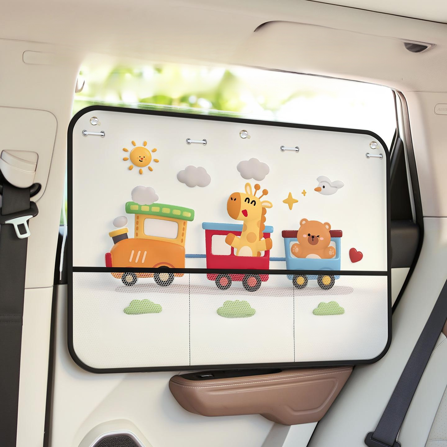 Car Suction Cup Sunshade and Mosquito Net Curtain