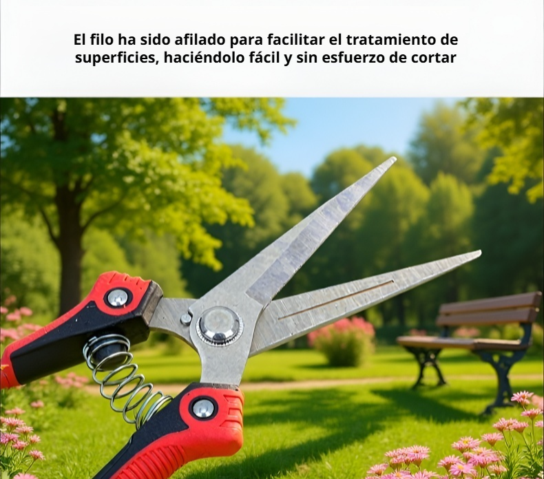 Tijera de podar ramas gruesas en jardín