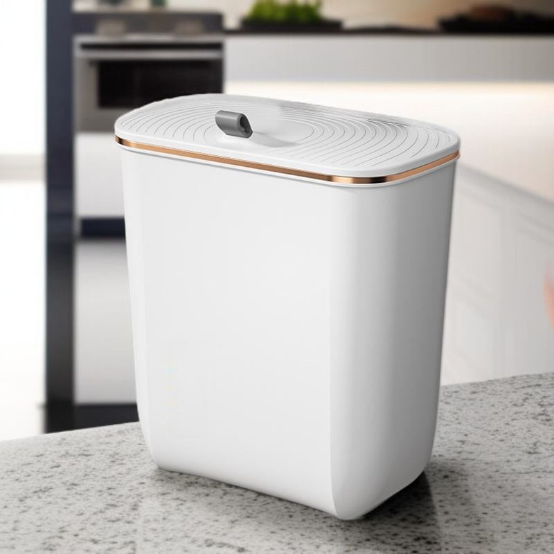 صندوق قمامة بغطاء كبير السعة للحمام والمطبخ وغرفة المعيشة قابل للتثبيت على الحائط