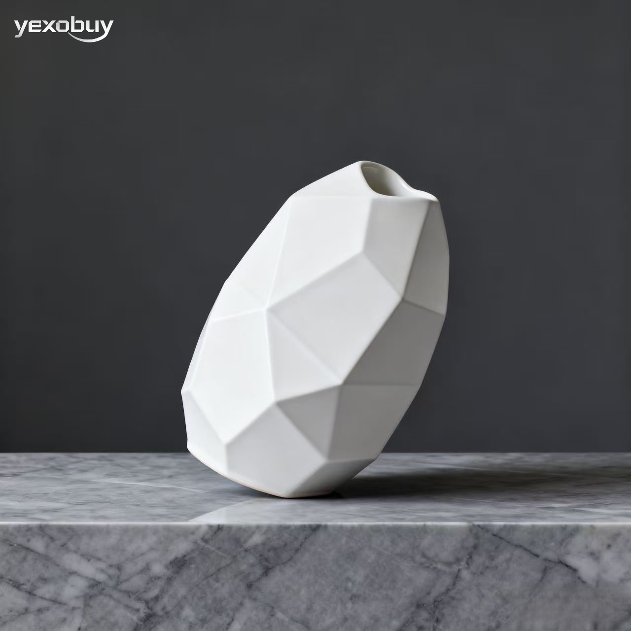 기하학적 도자기 꽃병(2개)