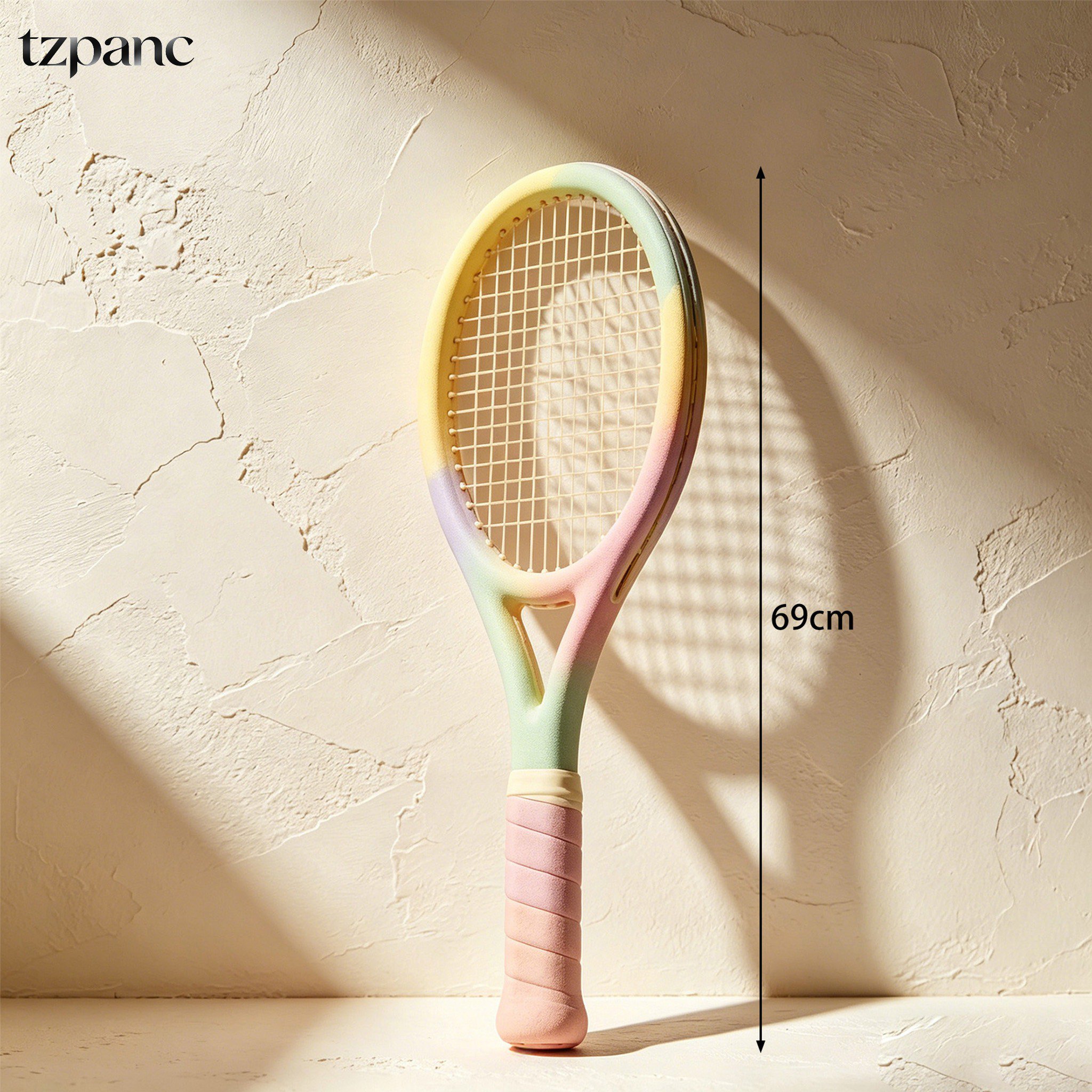Durable tennis racket with comfortable grip handle