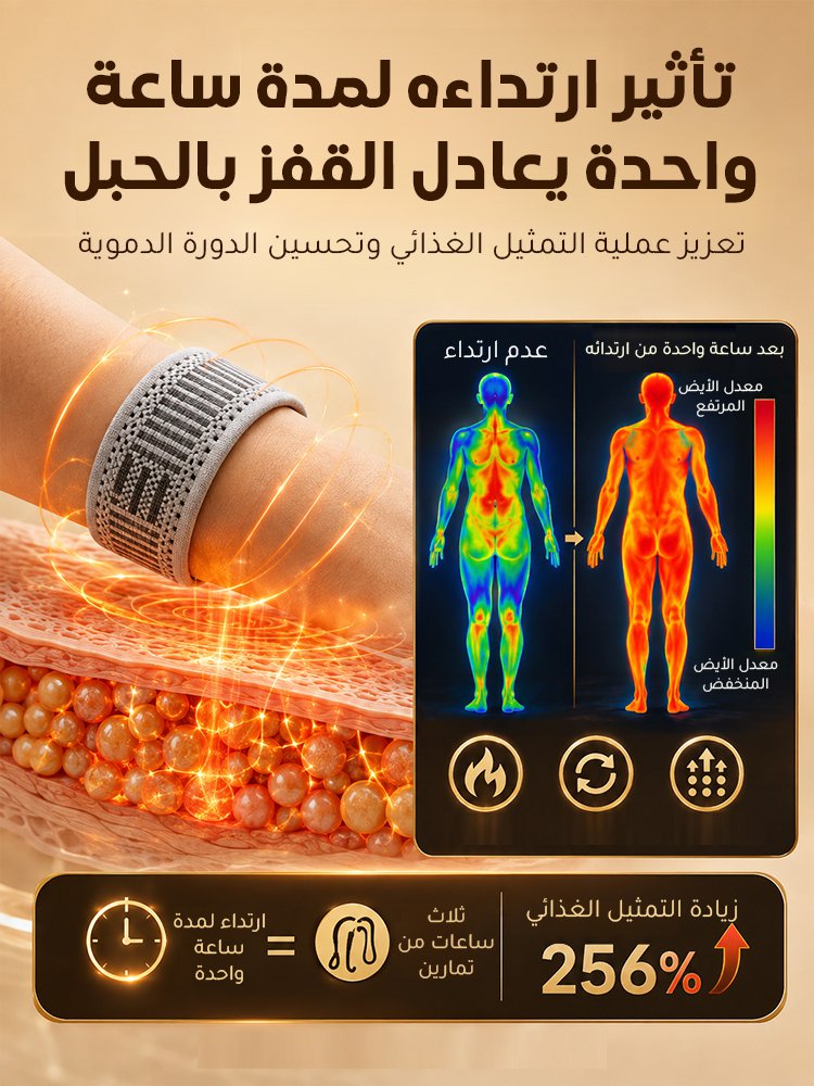واقي معصم مزود بمصفوفة مغناطيسية عالية الطاقة لتعزيز الأيض وحرق الدهون 