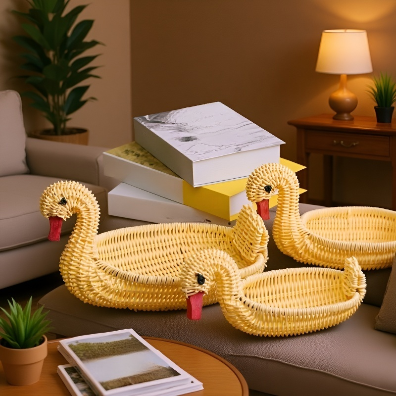 모조 라탄 과일 바구니