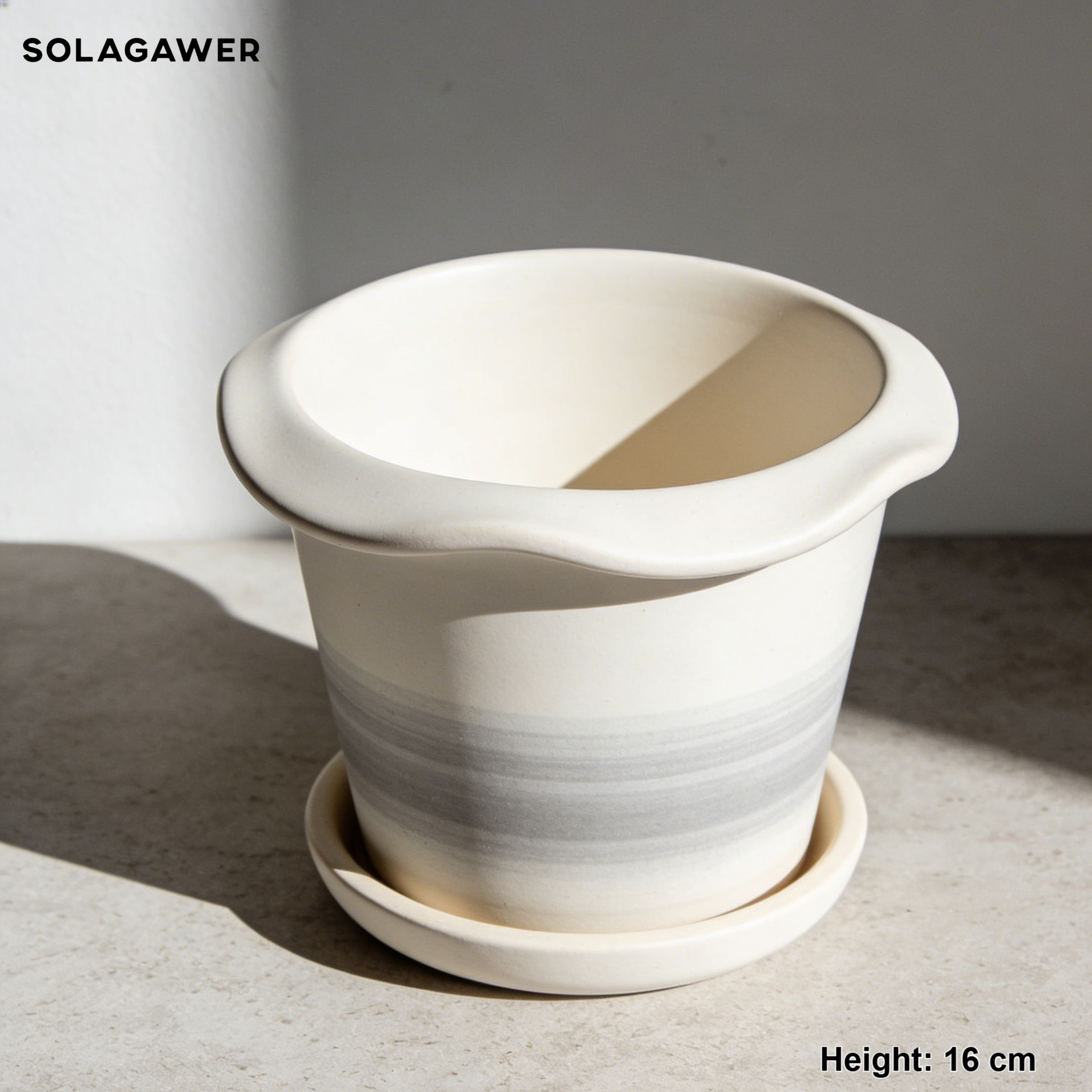 Set of 3 ceramic flower pots for indoor plants