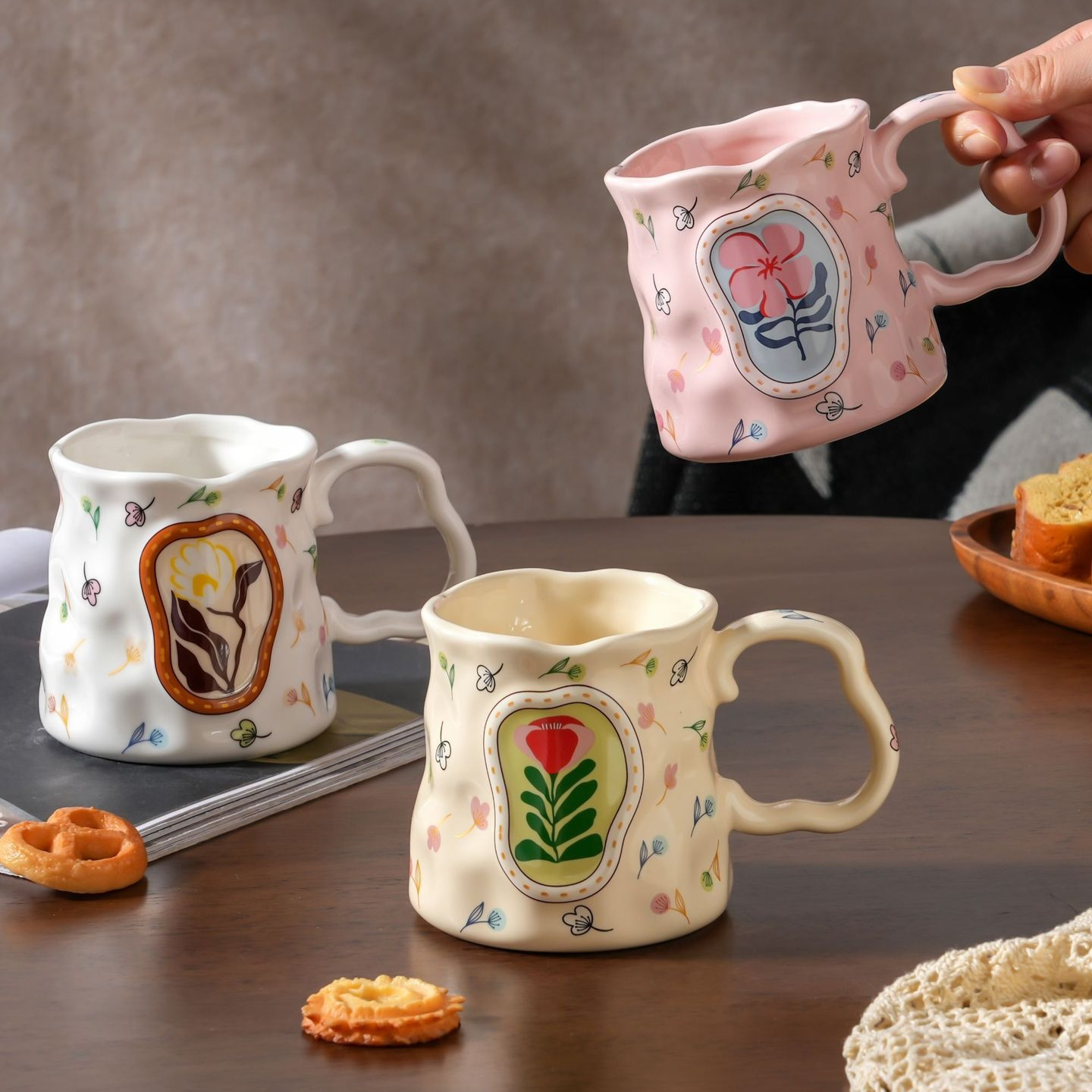 夢幻花叢手捏陶瓷馬克杯
