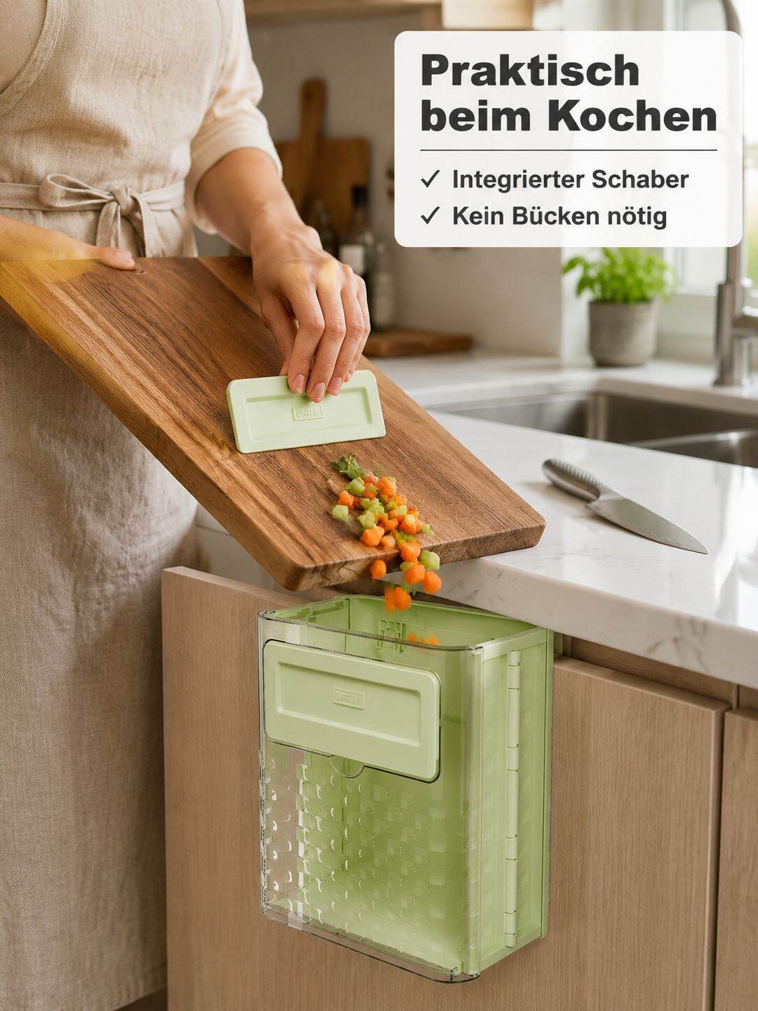 Hochwertiger zusammenklappbarer Mülleimer für die Küche im Haushalt, stanzfreier hängender Mülleimer
