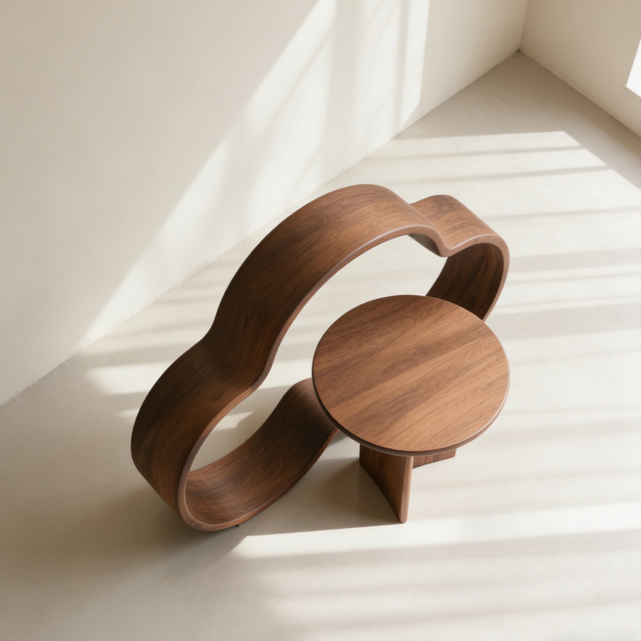 창의적 디자인의 원목 사이드 테이블