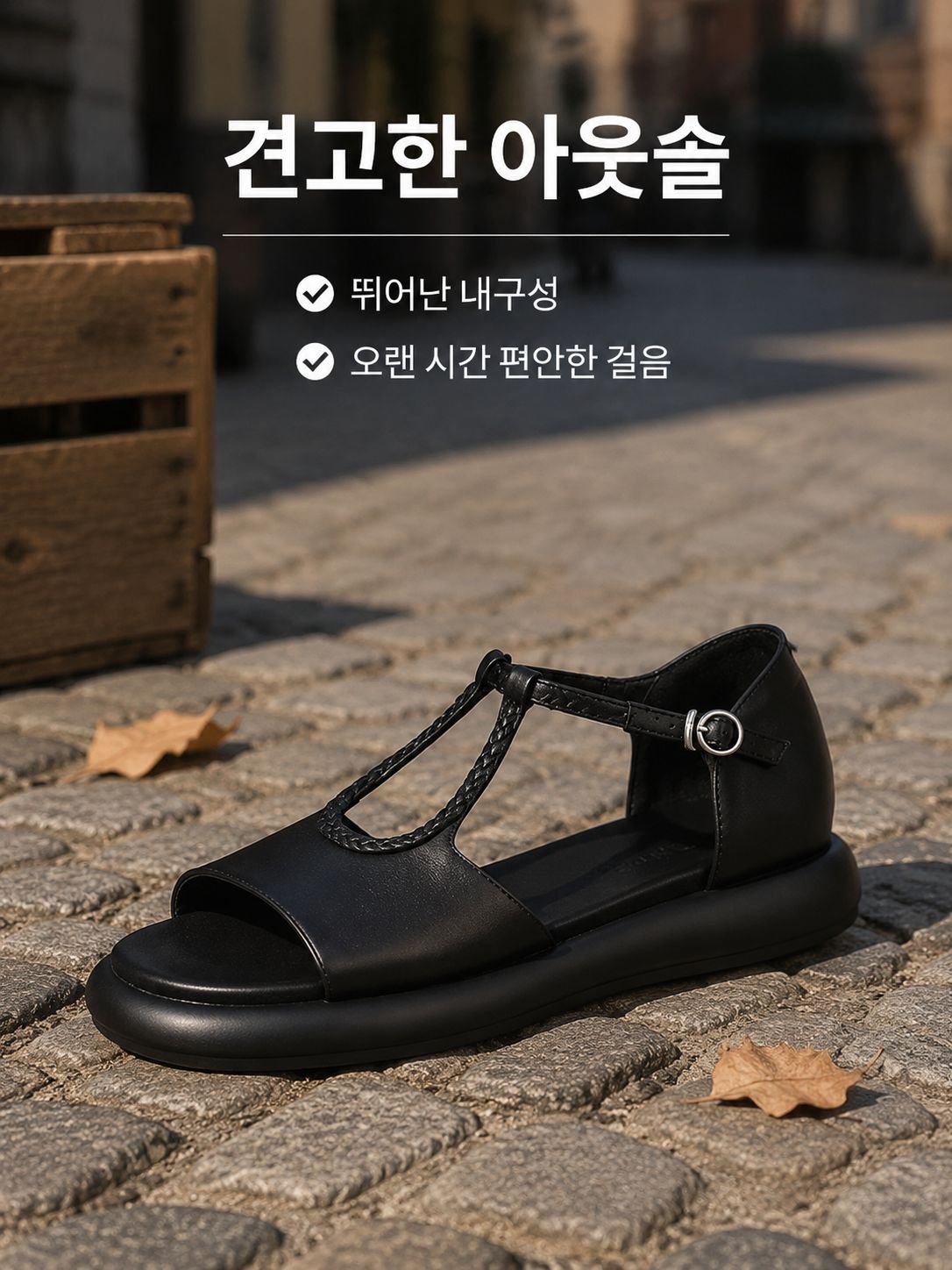 빈티지 우븐 로마 샌들
