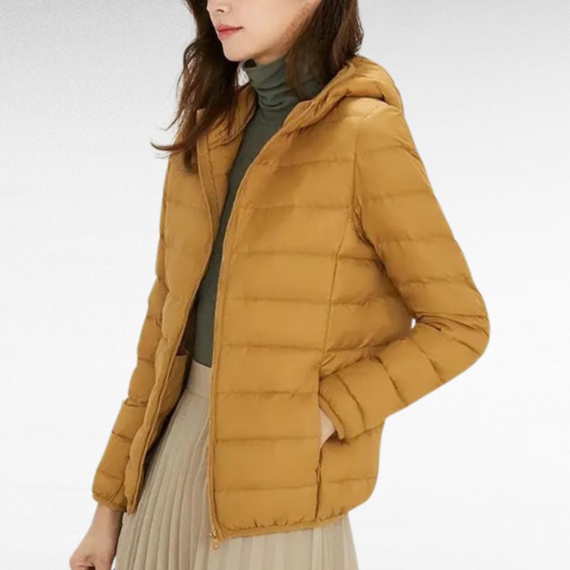 سترة نسائية خفيفة الوزن من زغب البط الأبيض بطول الركبة، موضة شتوية جديدة