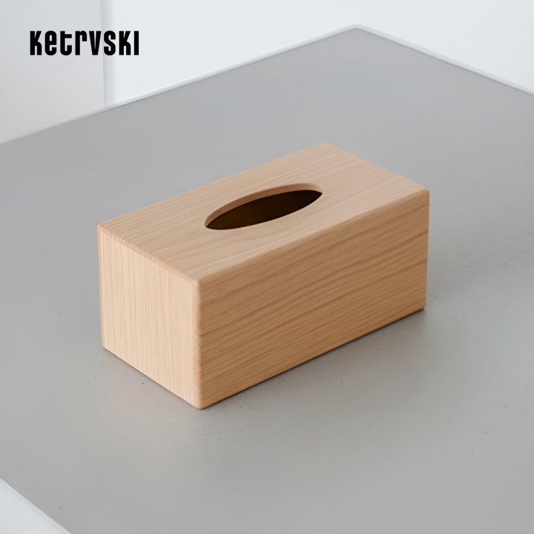 나무색 티슈박스 (2개)
