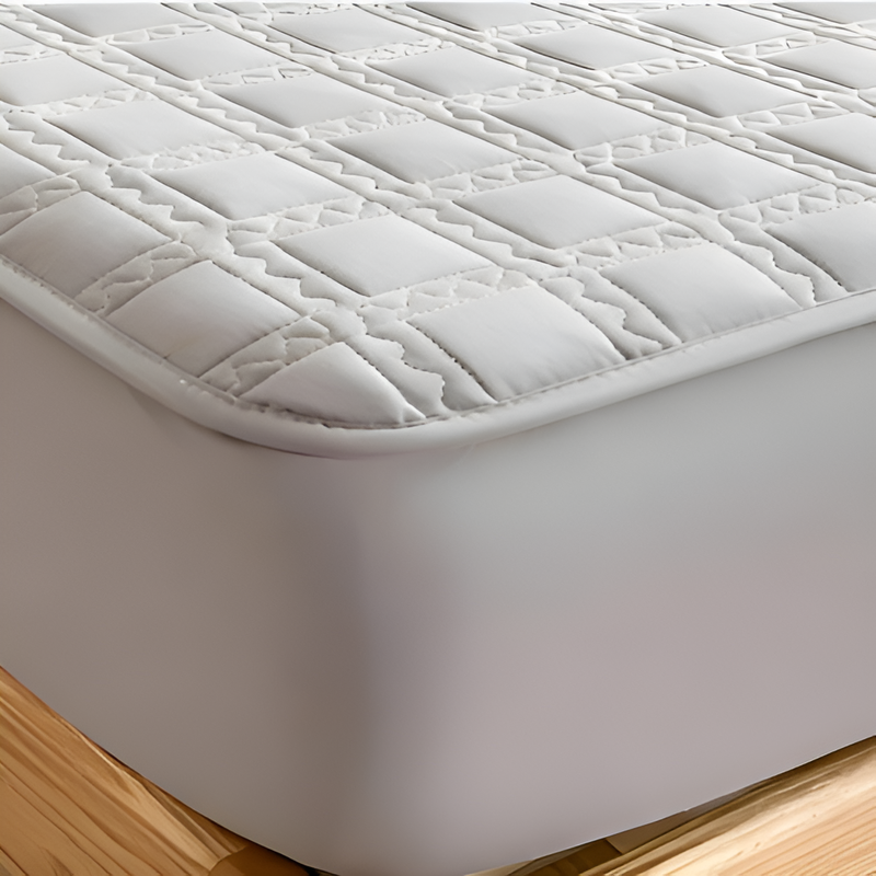 Thick Quilted Mattress Protector, Single Layer, Breathable, Stain Guard Fitted Sheet, All Seasons