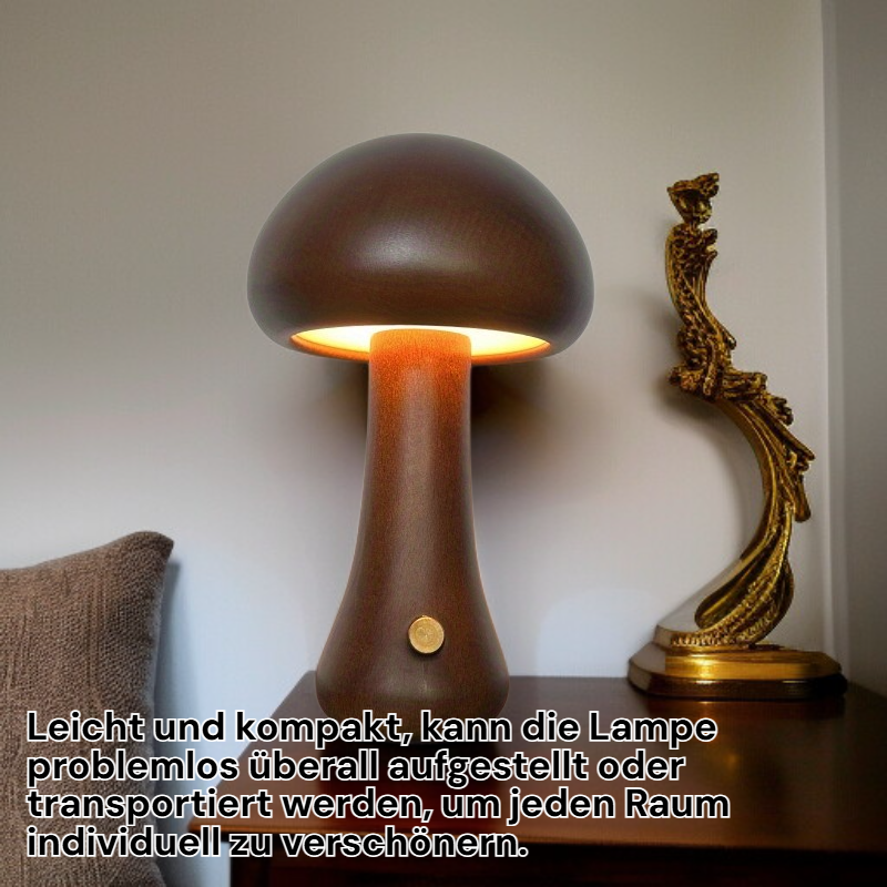 LED Nachtlicht Pilz – Niedliche Tischlampe mit Touch-Schalter, Dekorative Pilzleuchte