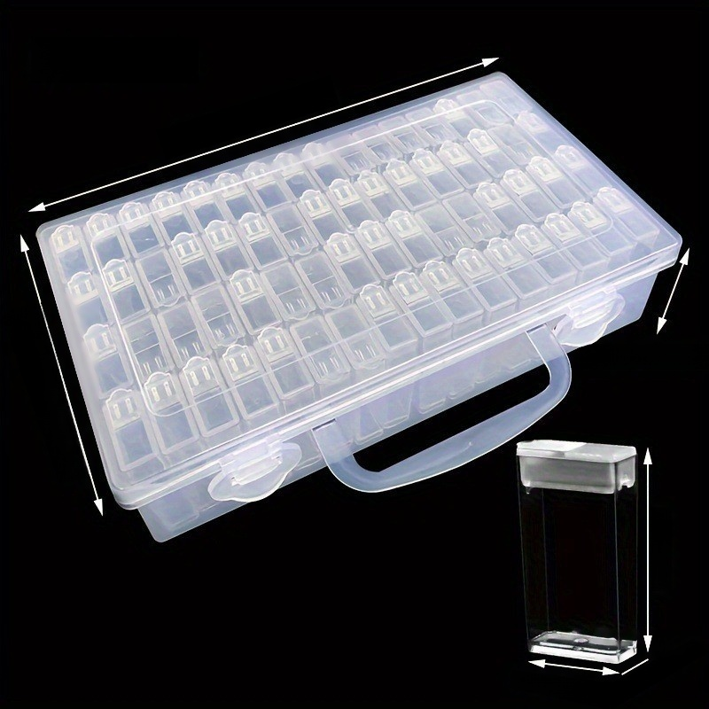 64-Compartment Transparent Storage Box for Beads