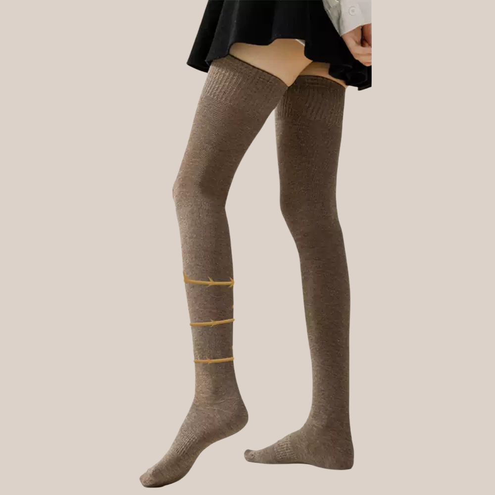 Medias sobre la rodilla de compresión ligera, talla grande, efecto adelgazante