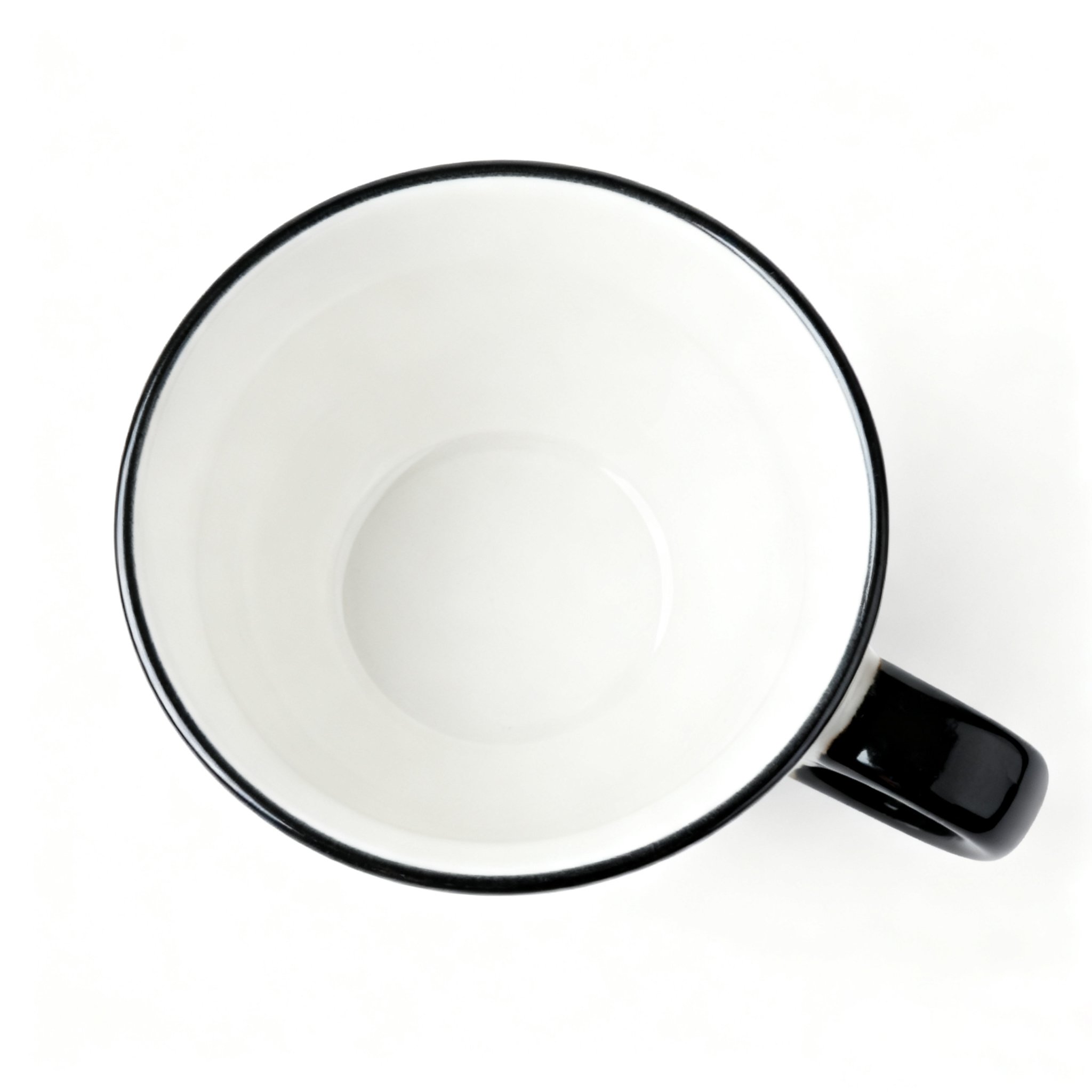 Černě lemované keramické šálky (sada 4 ks)