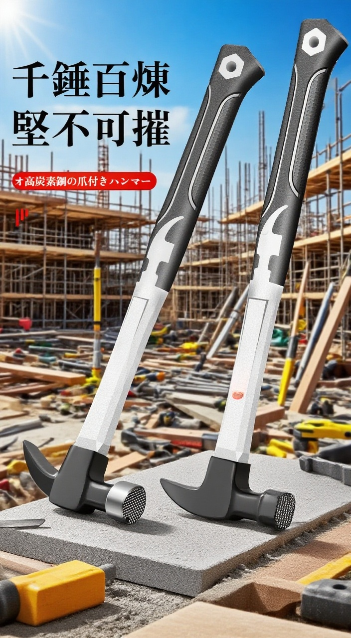 一体型特钢製羊角ハンマーの全体画像