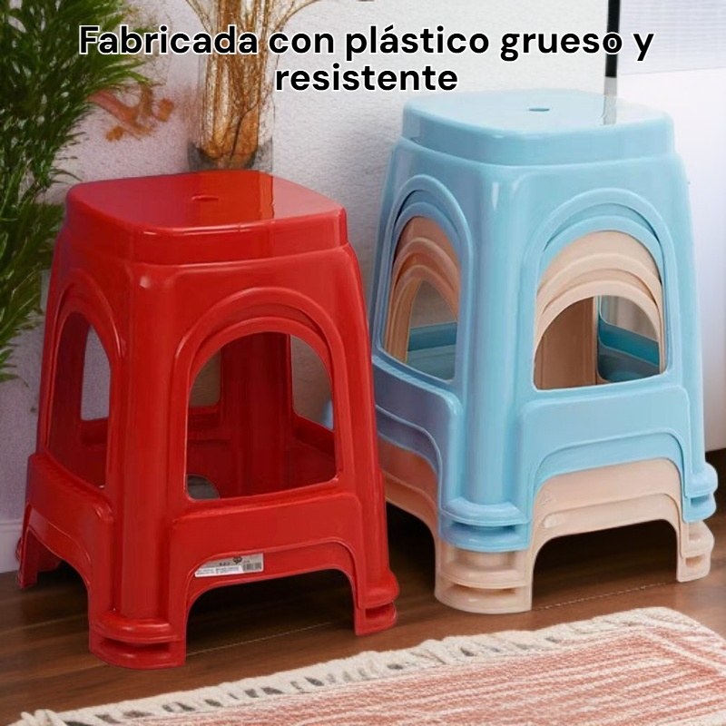 Silla cuadrada de plástico grueso para adultos