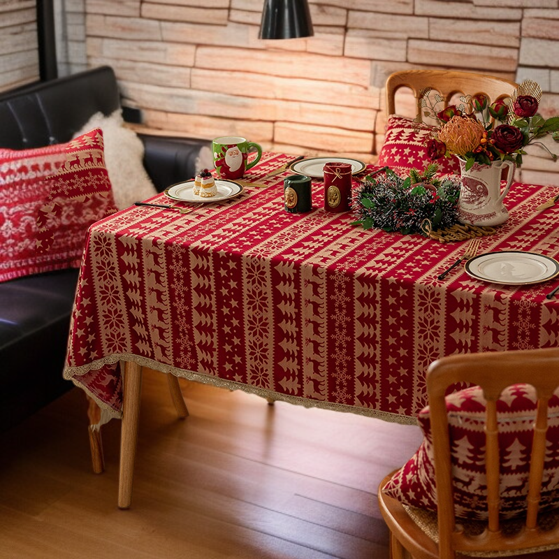 자카드 골드 레이스 식탁보