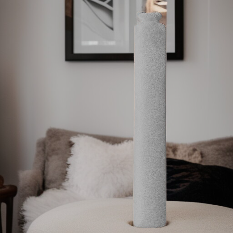 كيس ماء ساخن طويل من PVC، مضاد للانفجار، مع غطاء قطيفة لتدفئة اليدين والسرير