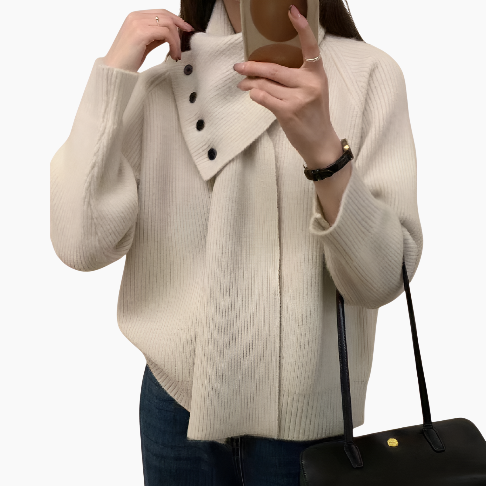 韓国風プルオーバーセーター、取り外し可能なスカーフ付き、レディース秋冬オリジナルデザインニットセーター、超美しいトップス