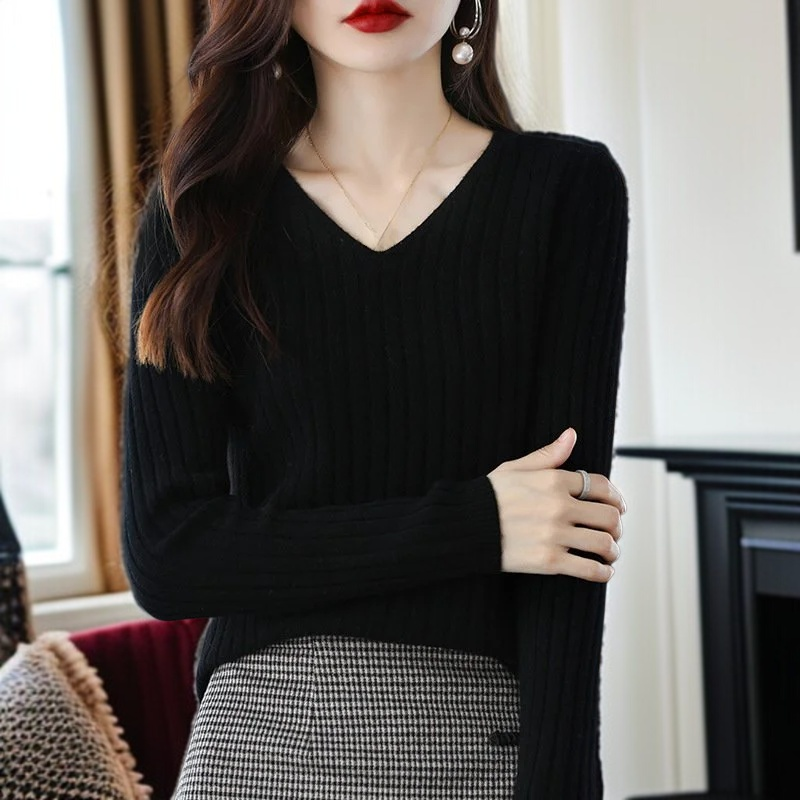 여성 캐시미어 긴팔 니트 스웨터 보들보들 니트 이너 니트 레깅스 추동 풀오버 니트 스웨터