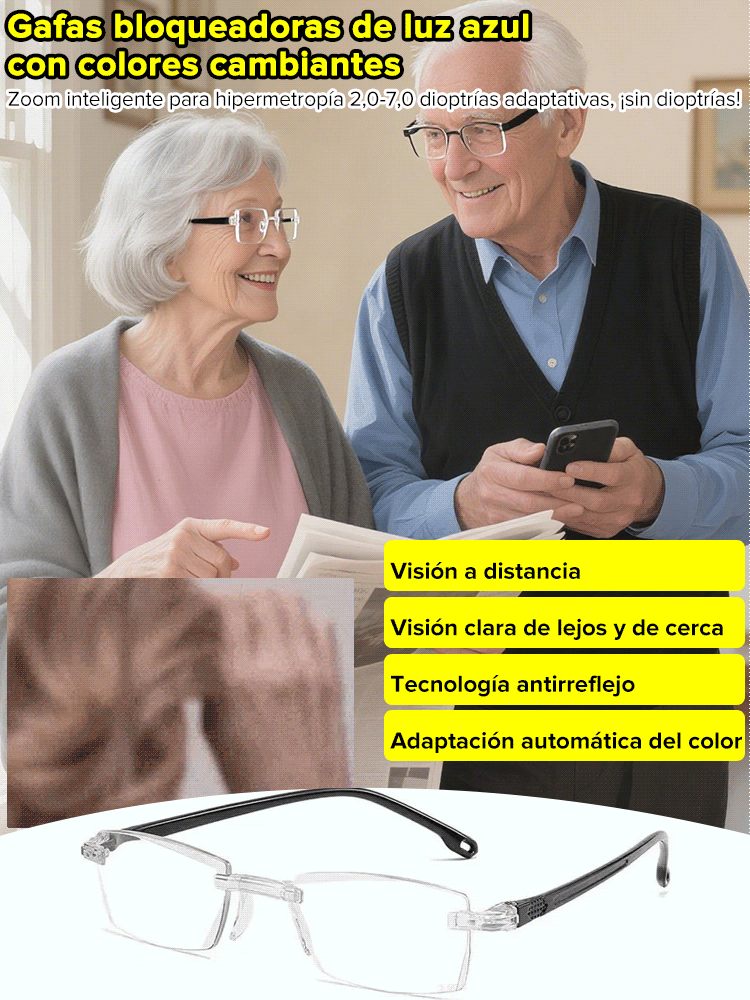 Gafas de lectura anti-luz azul con lentes fotocromáticas