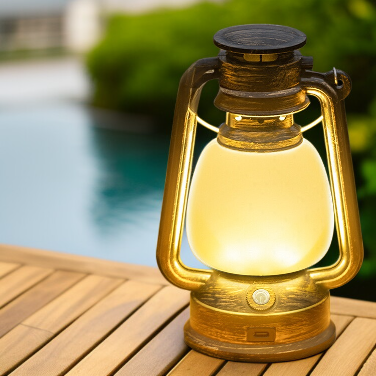 Multifunctional Waterproof Camping Lamp, Vintage Style Rechargeable Lantern, Ultra-long Battery Life