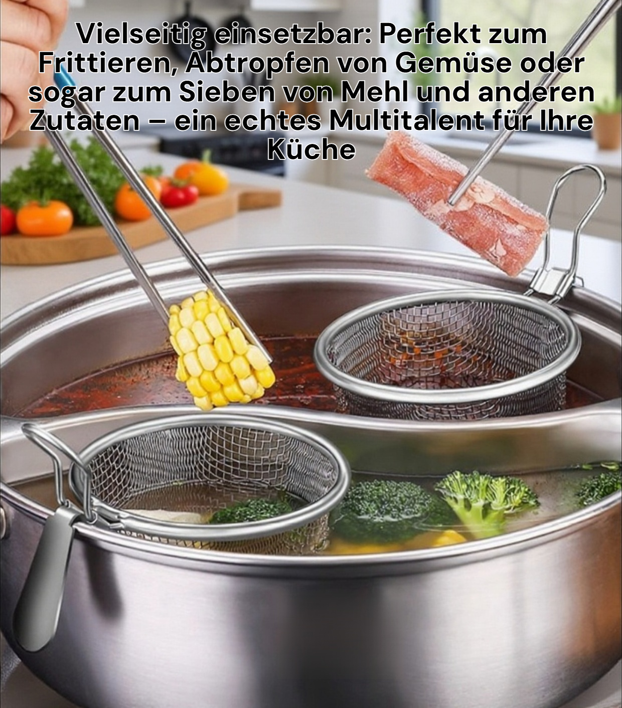 Praktisches Sieb zum Frittieren von Pommes