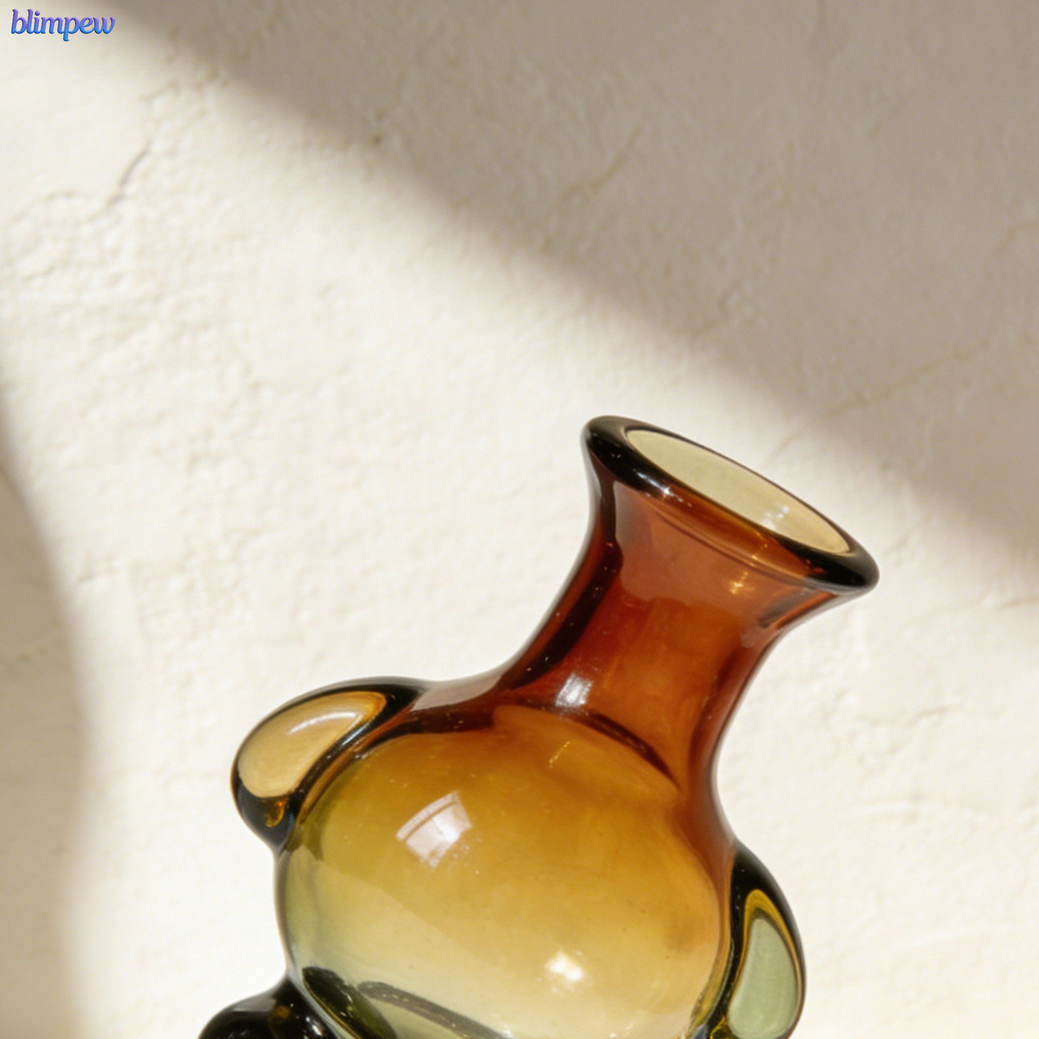 Set of 3 irregularly shaped glass vases for home decor